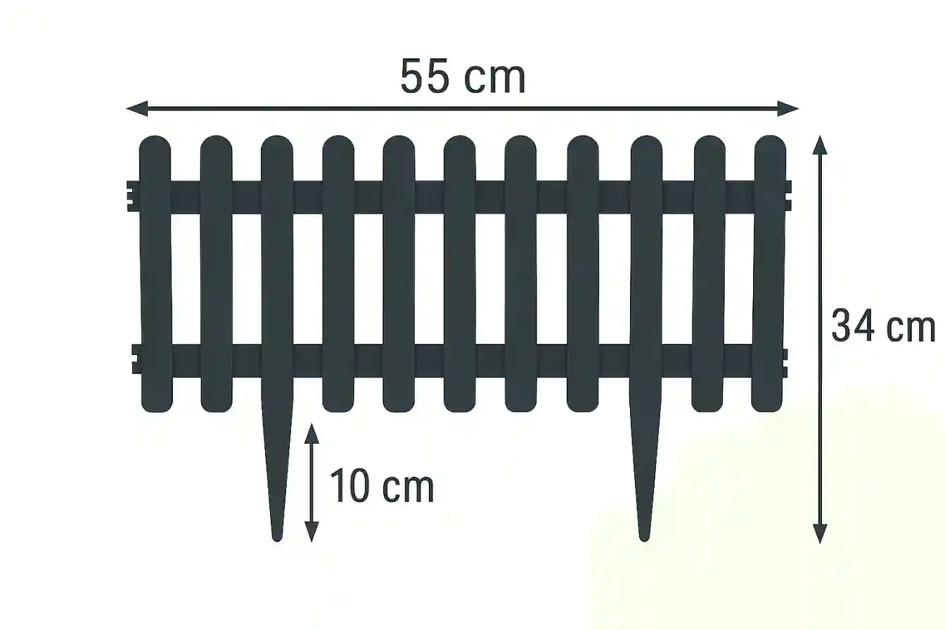 Декоративный садовый забор ISTANBUL Антрацит № 1 (КОМПЛЕКТ 4 ШТ.)