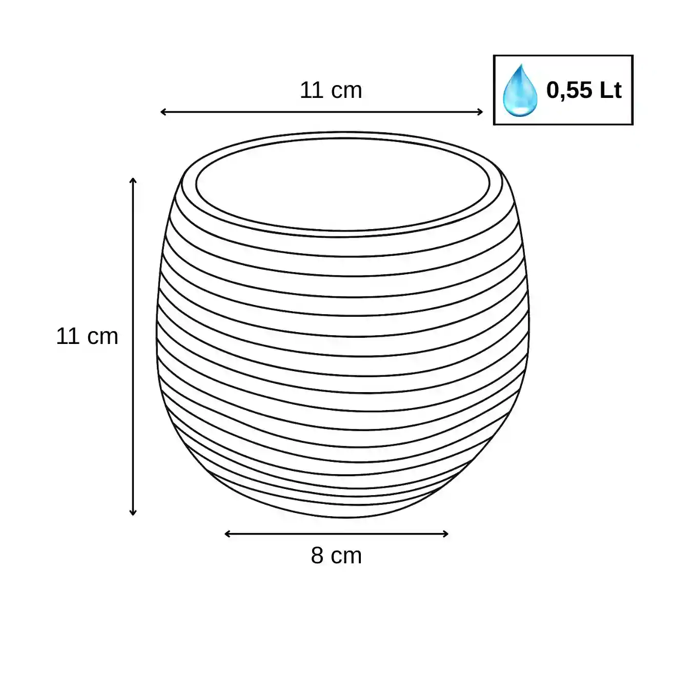 Цветочный горшок ELEVAN №.3 Мокко