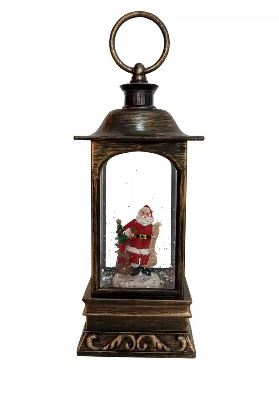 Lantera decorativa de Craciun „Snow Water Lantern” – Mos Craciun (cu lumina si muzica)