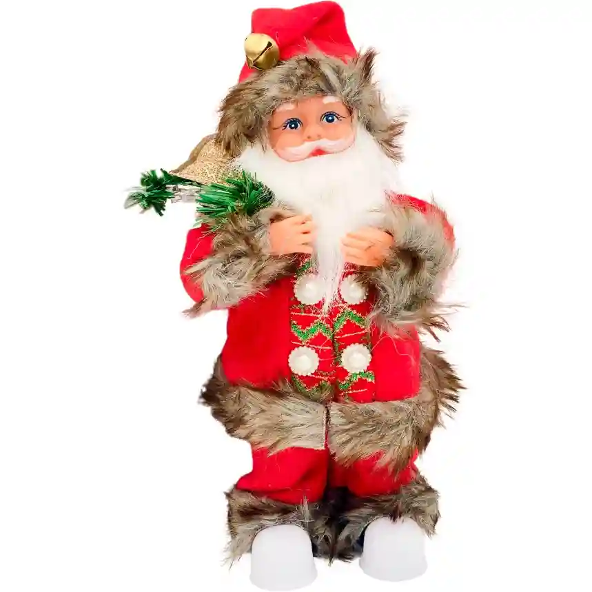 Mos Craciun decorativ luminos si muzical, 30 cm