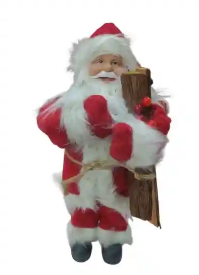 Mos Craciun decorativ cu bustean, 30 cm