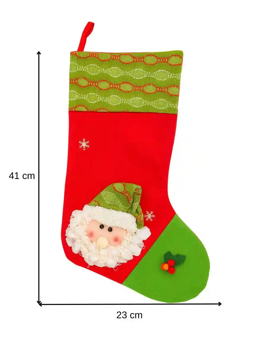 Cizmulita decorativa Craciun – Mos Craciun cu caciula verde