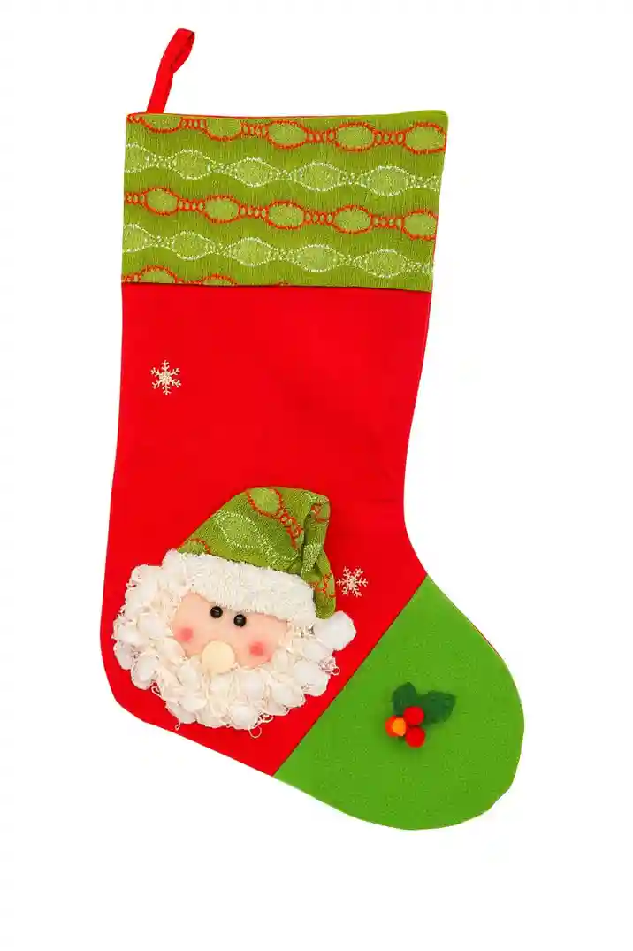 Cizmulita decorativa Craciun – Mos Craciun cu caciula verde