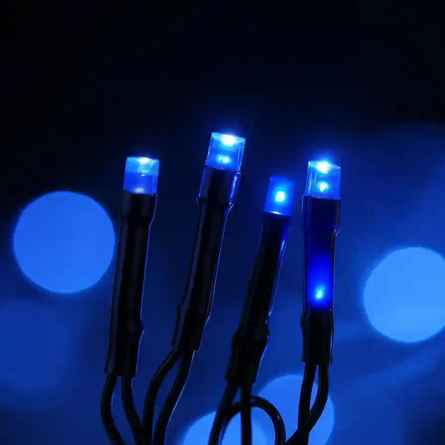 Ghirlanda Luminoasa LED 50 Becuri, Albastra, 5m, Fir Negru