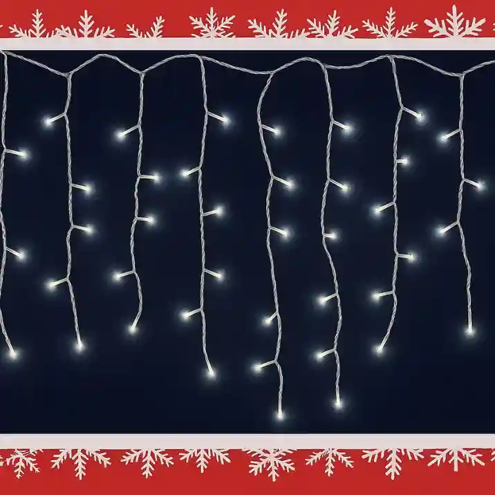 Ghirlanda LED Ploita, Alb Rece, 8 fire, 90 LED-uri 9348