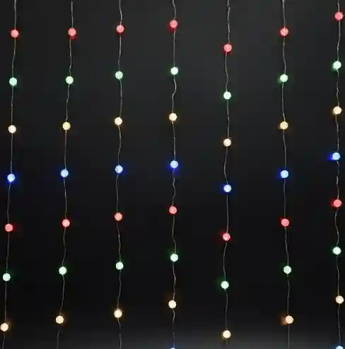 Ghirlanda Ploita cu Bile Decorative, 2.5 m, 100 LED-uri Multicolor