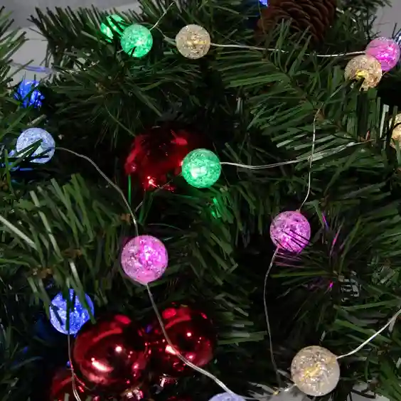 Ghirlanda Ploita cu Bile Decorative, 2.5 m, 100 LED-uri Multicolor