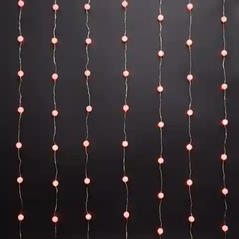 Ghirlanda Ploita cu Bile Decorative, 2.5 m, 100 LED-uri Rosie