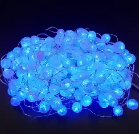 Ghirlanda Ploita cu Bile Decorative, 2.5 m, 100 LED-uri Albastre