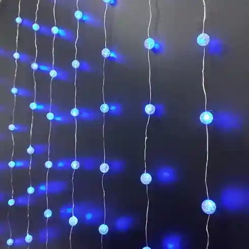 Ghirlanda Ploita cu Bile Decorative, 2.5 m, 100 LED-uri Albastre