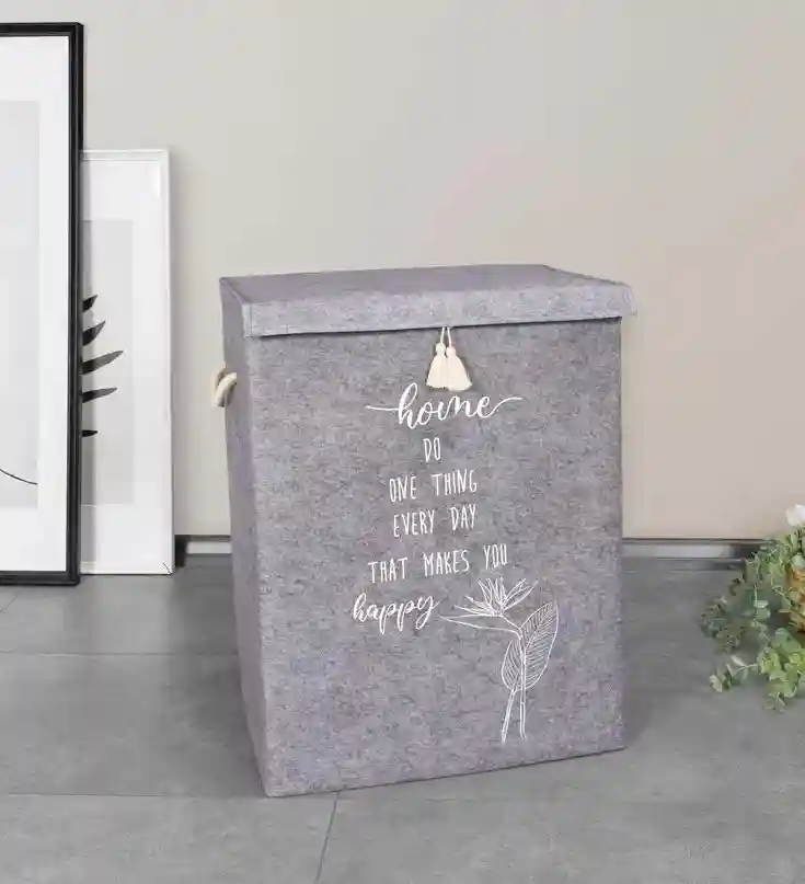 Корзина с крышкой мега 55x41x30 см Серый