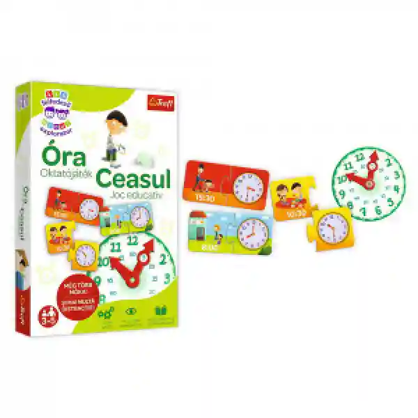 Trefl 01986 GAME - Clock HU RO Little Explorer