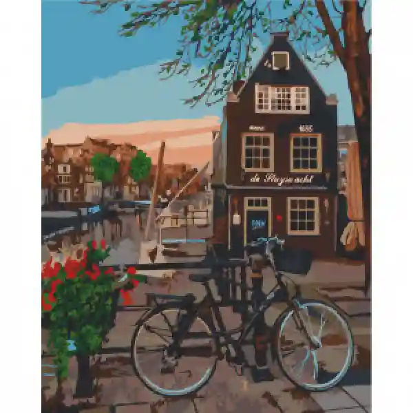 10580-AC Pictura pe numere Кафе в Амстердаме 40*50 см