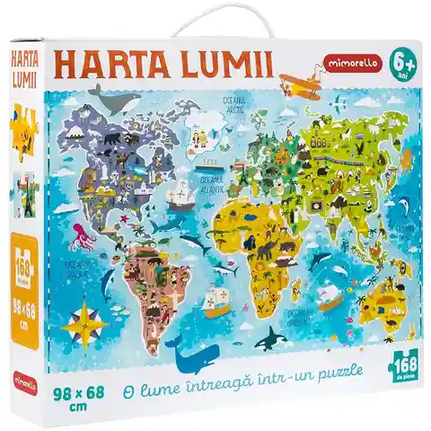 Joc educativ - Puzzle Mimorello - Harta lumii