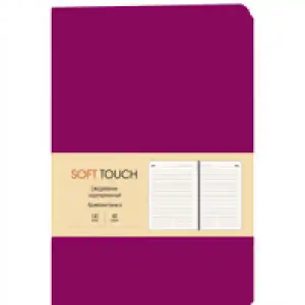 Notebook A6+ 80f Soft Touch. Вишневый КЗСК6804243 linie, puncte, alb