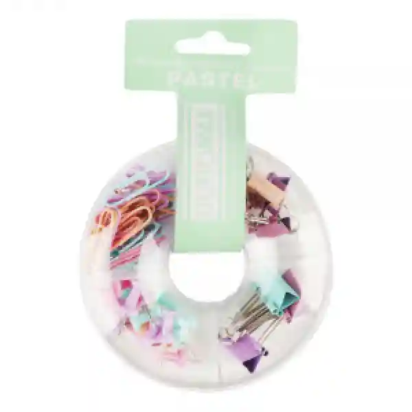 Set accesorii birou Pastel (clipse, binder, pioneze) BM.5701
