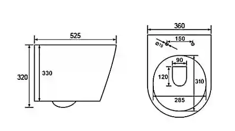 WC Suspendat B-2303-5 White 525*370*320