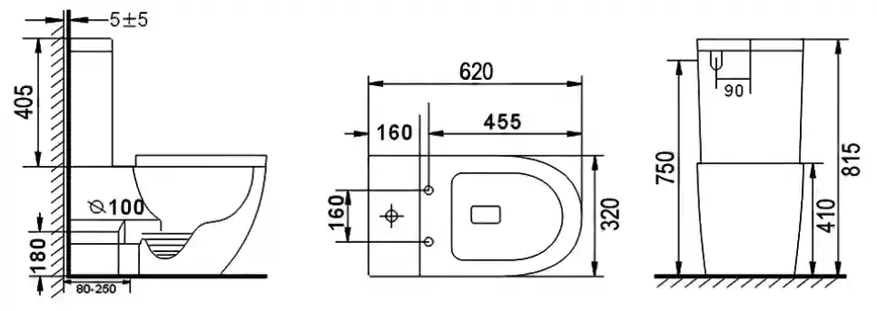 WC+Rezervor B-2376A White 685*380*830