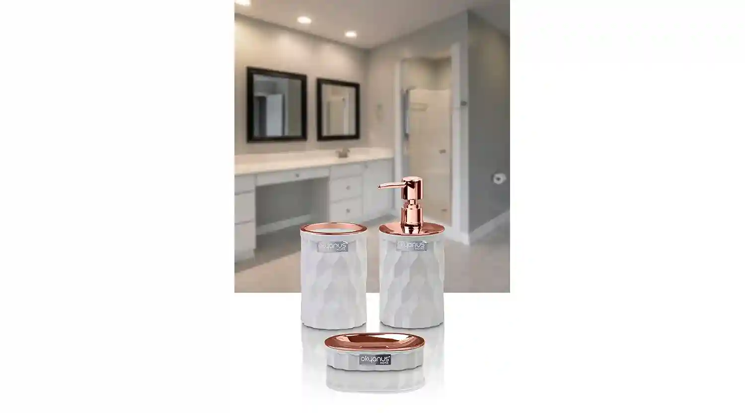 DIAMOND 3pcs BATHROOM SET ROSE/OKY-468-2(12)