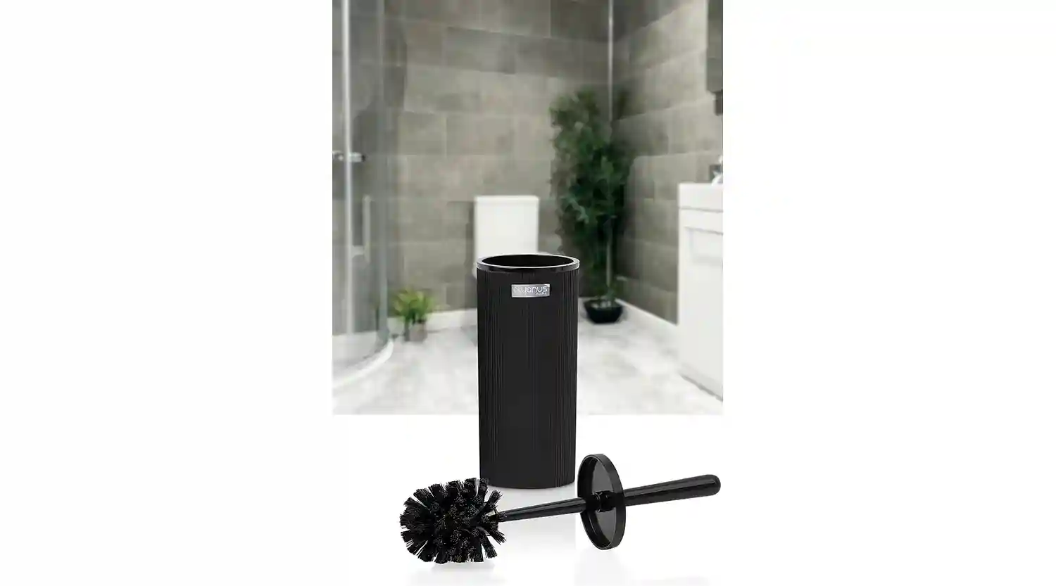 MINA STRIPED ROUND TOILET BRUSH/HOLDER/OKY-434(12)