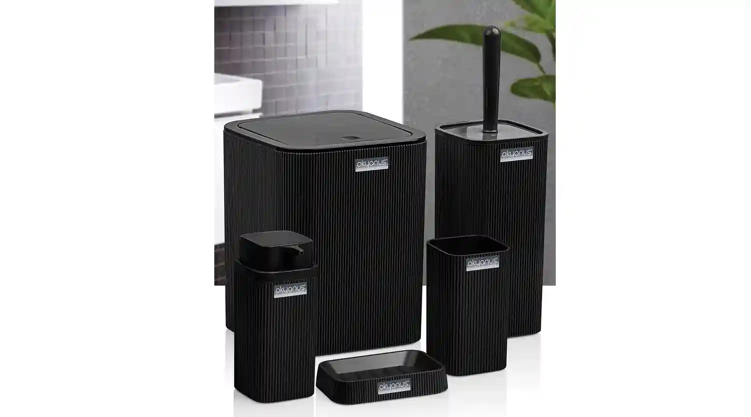 STELLA 5pcs BATHROOM SET BLACK/OKY-461-S(8)
