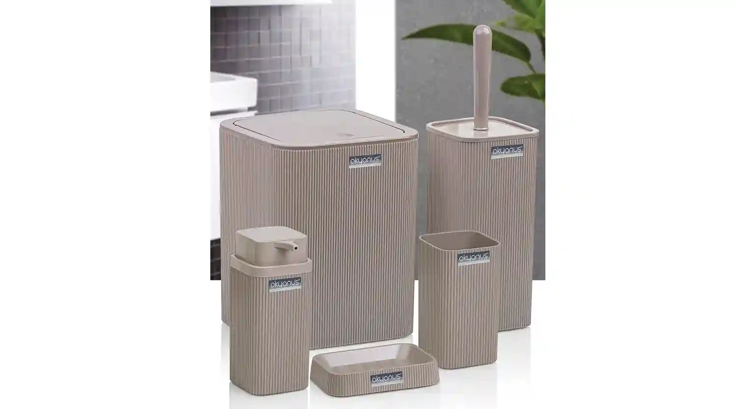 STELLA 5pcs BATHROOM SET BROWN/OKY-461-K(8)