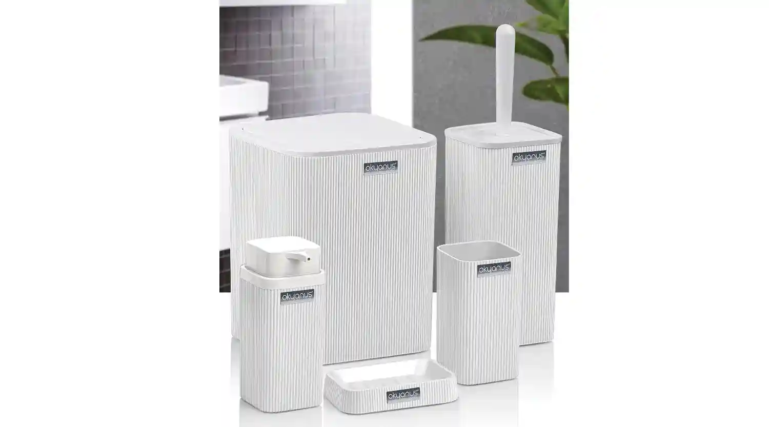 STELLA 5pcs BATHROOM SET WHITE/OKY-461-B(8)