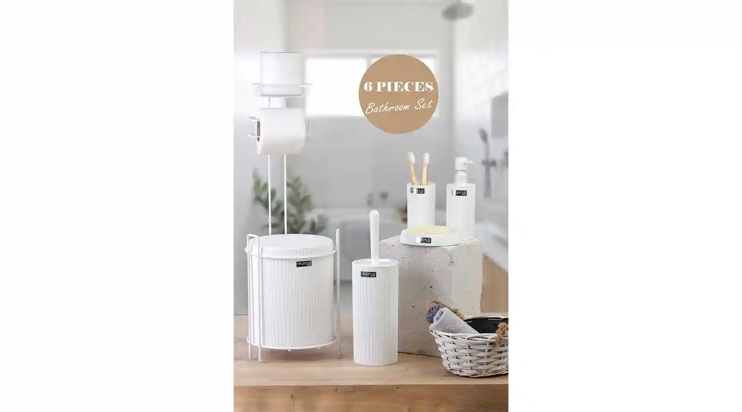 WC PAPER 6pcs HOLDER ROUND SET WHITE/AB-755B-430(6)