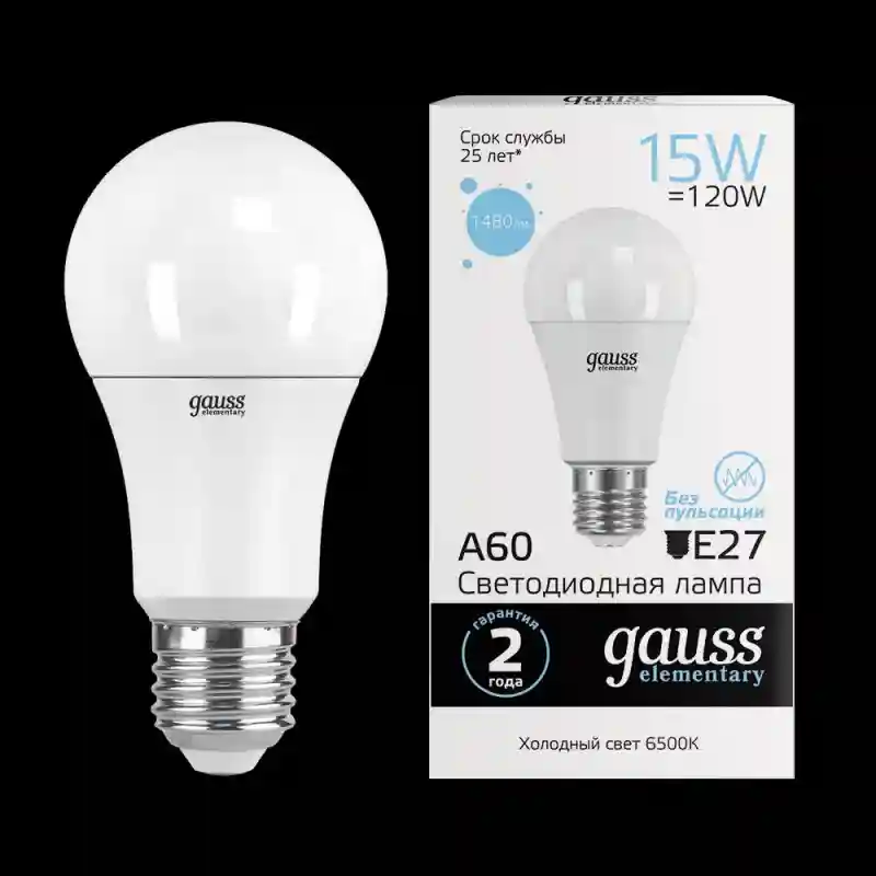 Bec LED GAUSS A60 15W E27 65K 1/10