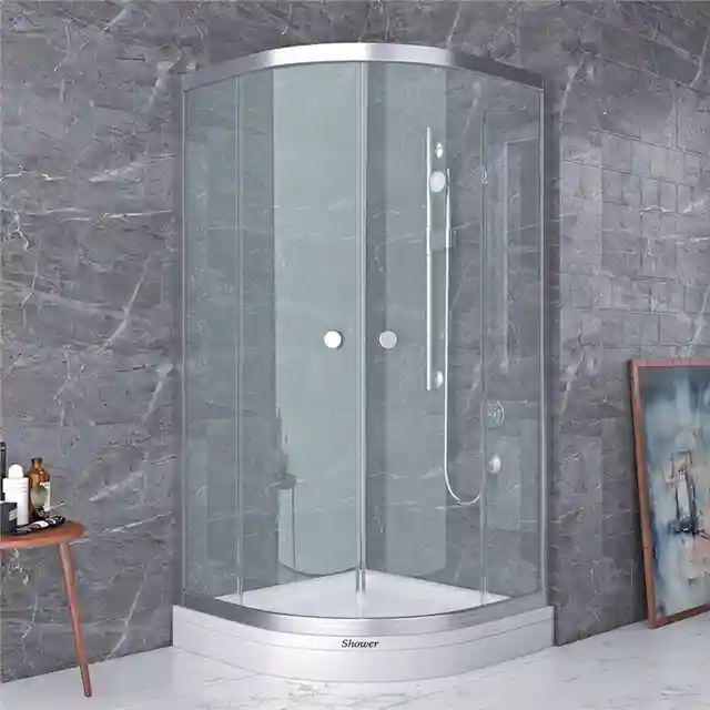 Cabina de dus Neptun Pattern fara cadita/ovala  H:190 cm 90*90 profil negru 6mm