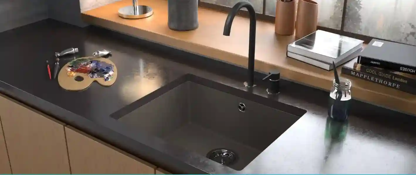 Chiuveta SanDonna JOANNA 550 sub blat negru metalic VOR58041