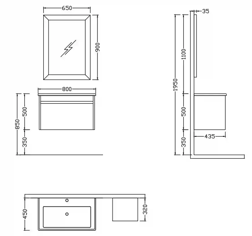 Mobilier de baie Octavia 80 white