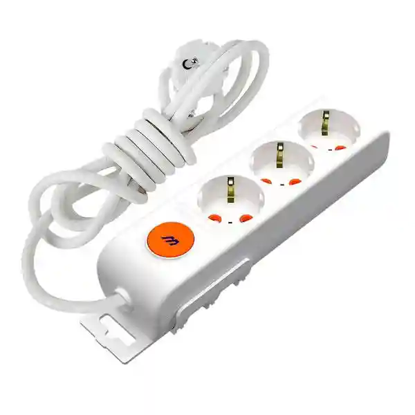 Удлинитель на 3 розетки, 5 м, 2P+E, 16 A, белый, OLIMPIA 10093