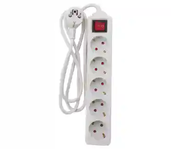 Удлинитель Y05B 5L с кнопкой, 2P+PE, 5 м, 3×1 мм², 10 A/250 V, GENERICA