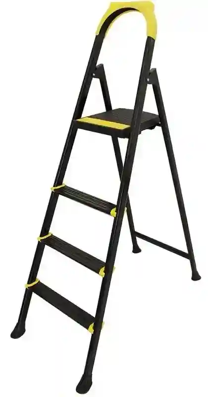 Scara pliabila din otel neagra 3+1 LEO EUROSTEP 53121
