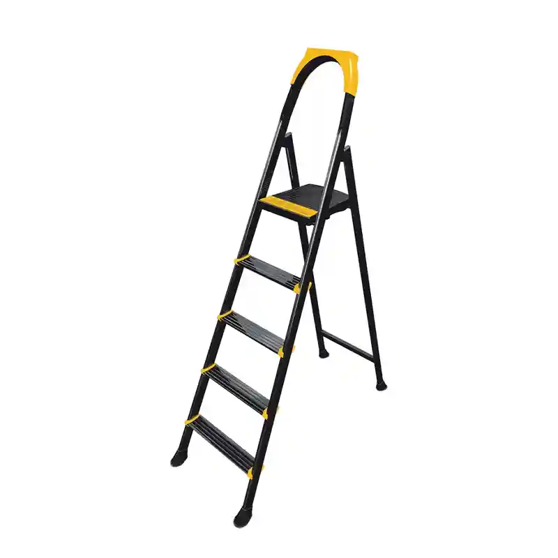 Scara pliabila din otel neagra 4+1 LEO EUROSTEP 53122