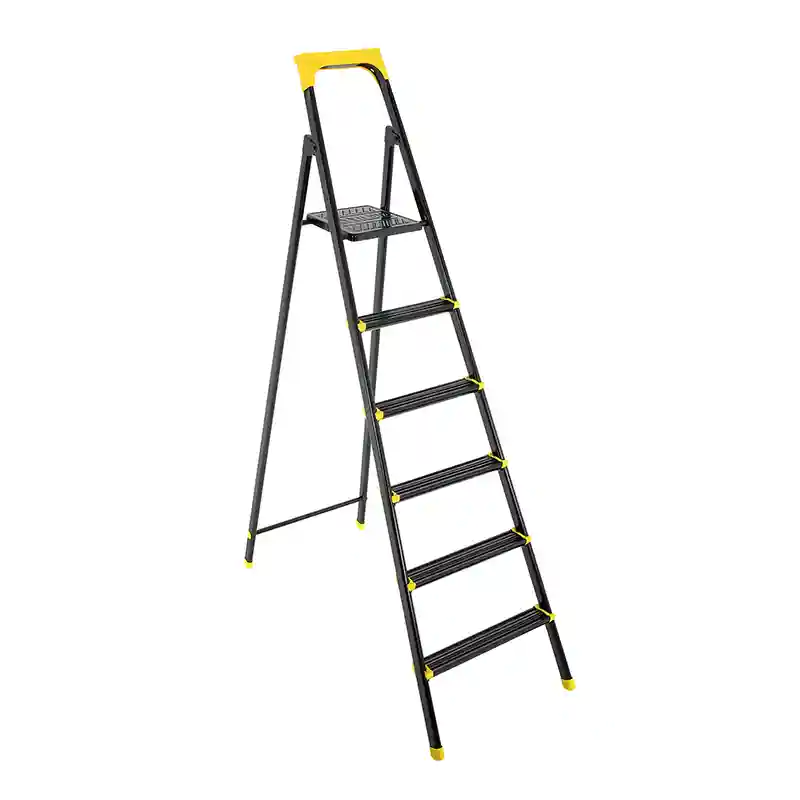 Scara pliabila din otel neagra 5+1 LEO EUROSTEP 53123