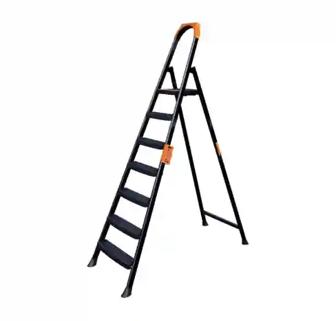 Scara pliabila din otel neagra 6+1 LEO EUROSTEP 53124