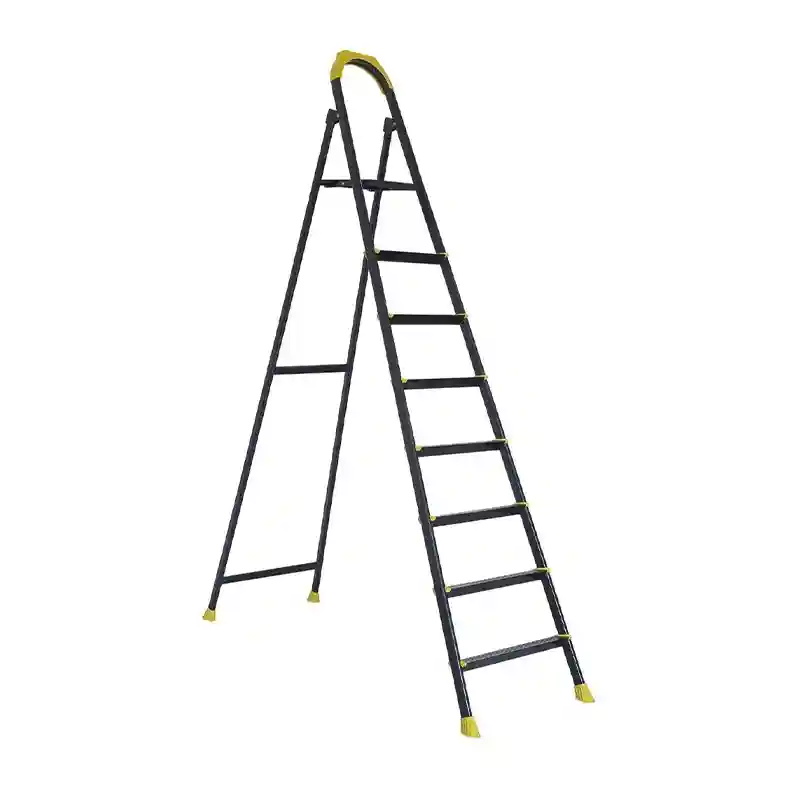 Scara pliabila din otel neagra 7+1 LEO EUROSTEP 53125