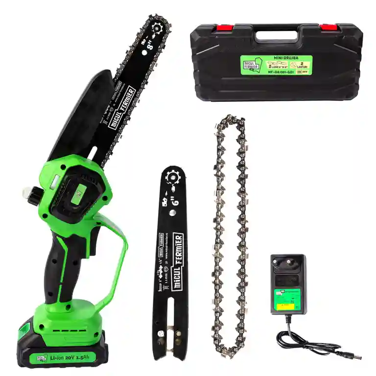 Пила с 2 цепями и 2 лезвиями с аккумулятором Micul FERMIER 20v MF-DA1001-G01