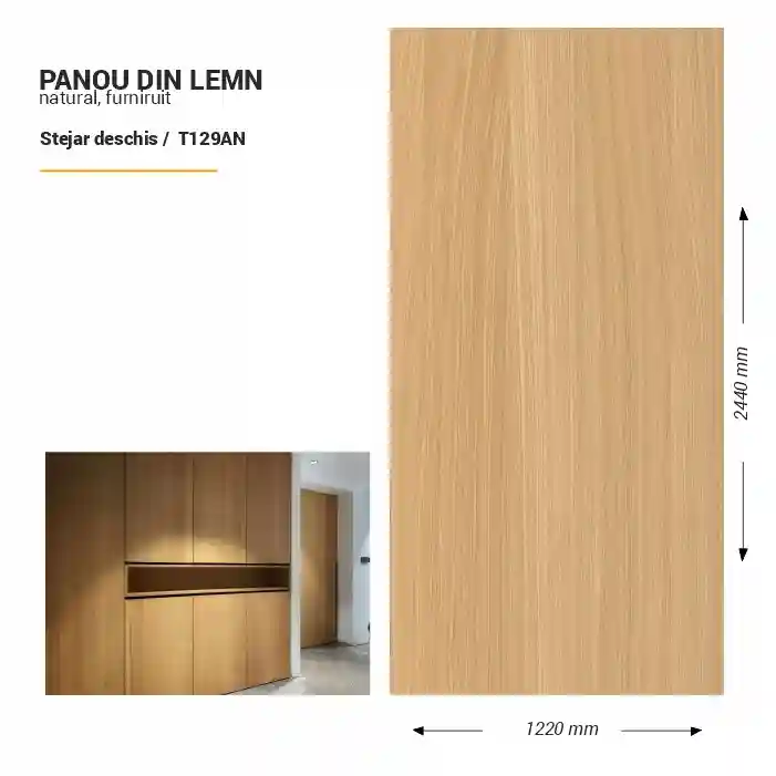 Panou din lemn furniruit, T156DN, Lemn Zebra, 2440x1220x3.8mm