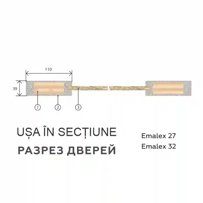 Дверь с зеркалом Emalex 32 Reflex, 70 см