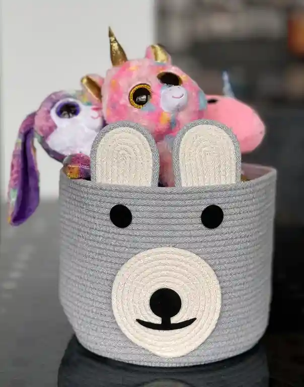 Корзина Teddy Bear овальная из хлопка 25х23 см Серый