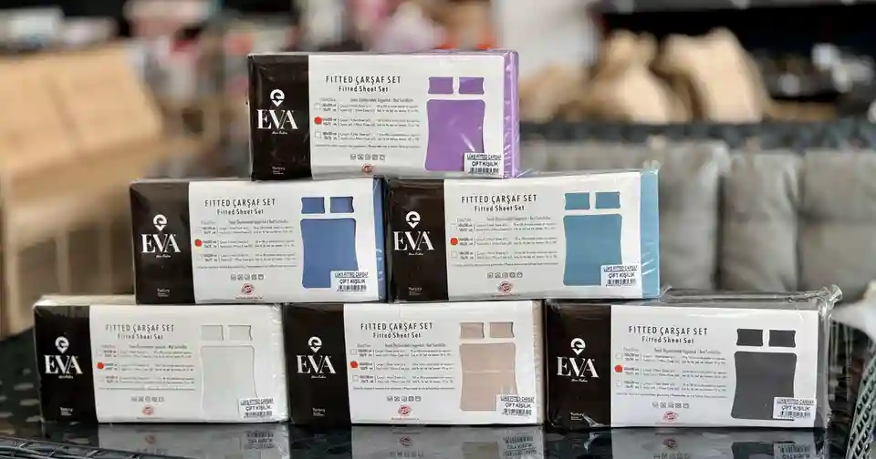 Set cearceaf cu feţe de perne, EVA Negru