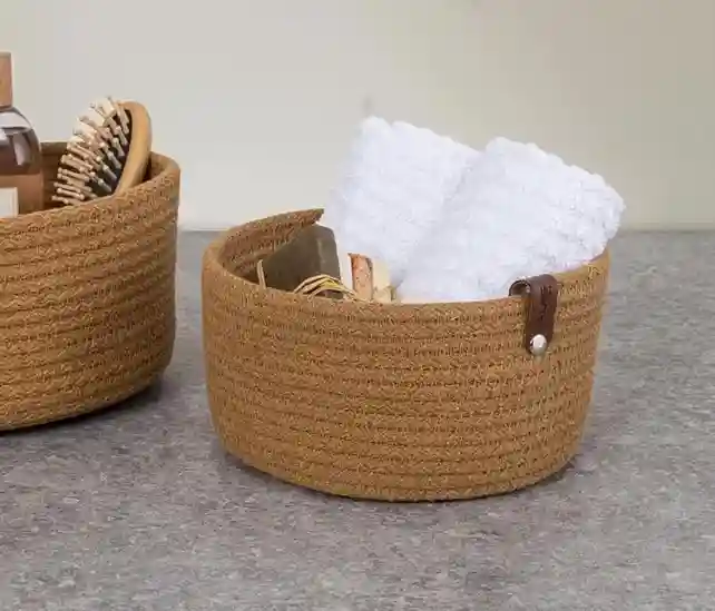 Coș oval decorativ din bumbac 30x21x10 cm