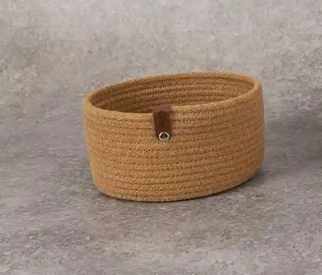 Coș oval decorativ din bumbac 30x21x10 cm