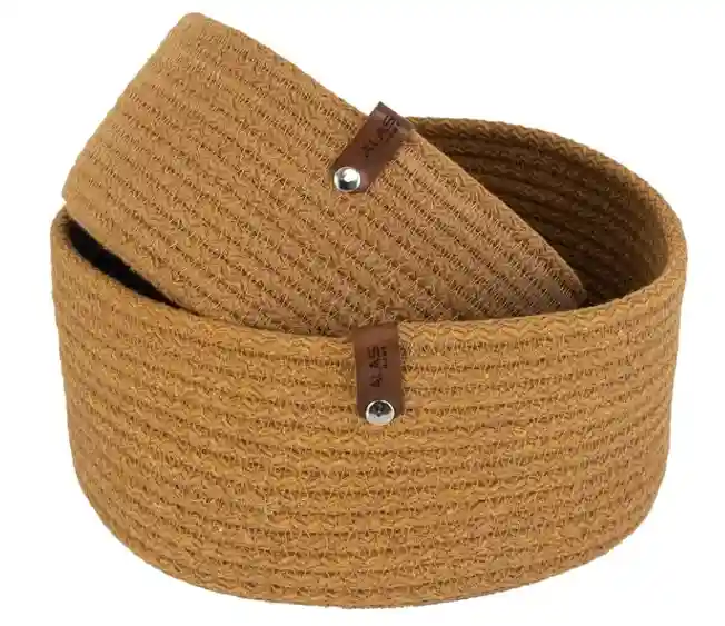 Coș oval decorativ din bumbac 35x22x18 cm