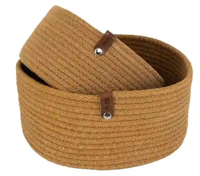 Coș oval decorativ din bumbac 30x21x10 cm