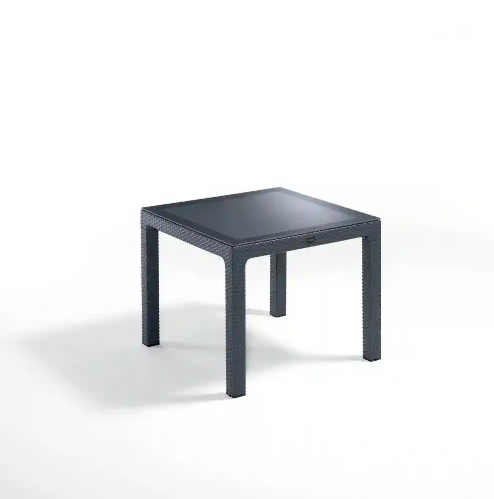 Masă din plastic cu sticlă 90x90 Antracit