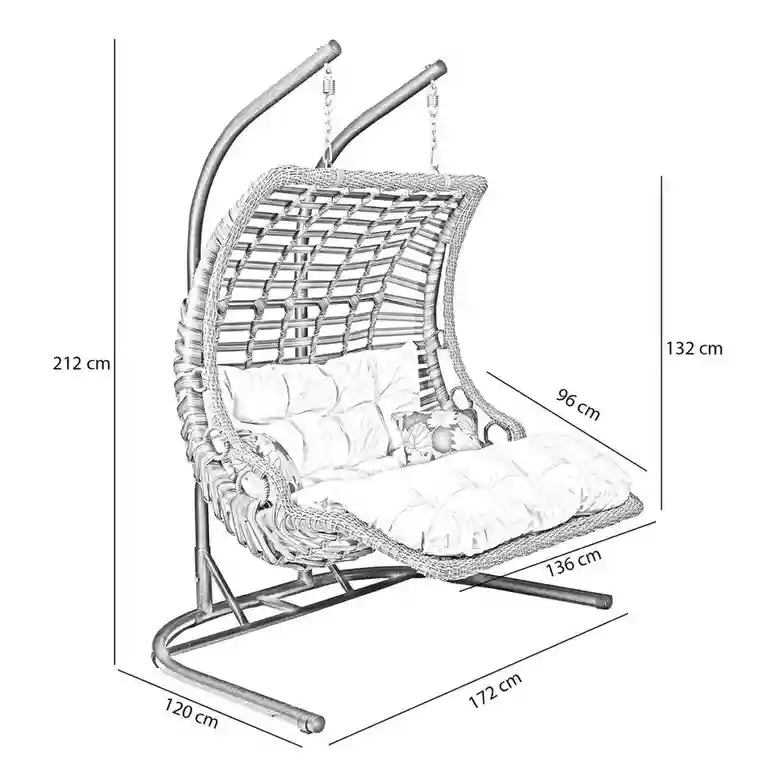 Качели BODRUM двухместный Турция Серый